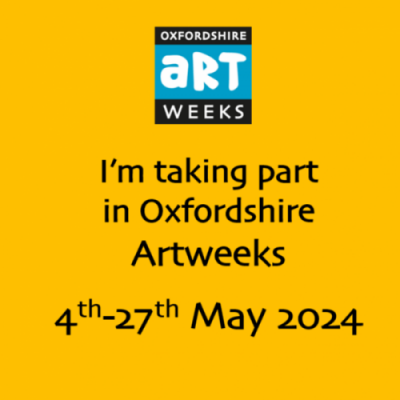 Poster with the Artweeks logo and the text 'I'm taking part in Oxfordshire Artweeks 4th-27th May 2024'